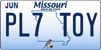 MO license plate PL7T0Y