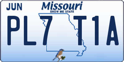 MO license plate PL7T1A