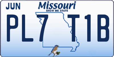 MO license plate PL7T1B