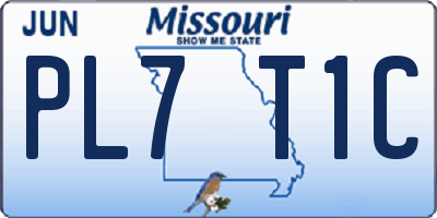 MO license plate PL7T1C