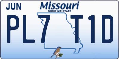 MO license plate PL7T1D