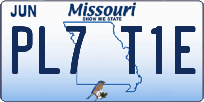 MO license plate PL7T1E