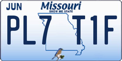 MO license plate PL7T1F