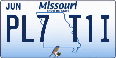MO license plate PL7T1I
