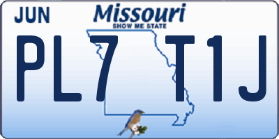 MO license plate PL7T1J