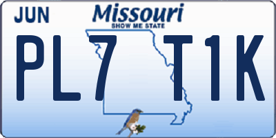 MO license plate PL7T1K