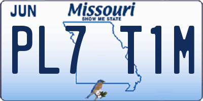 MO license plate PL7T1M