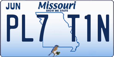MO license plate PL7T1N