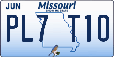 MO license plate PL7T1O
