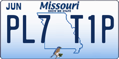 MO license plate PL7T1P