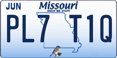 MO license plate PL7T1Q