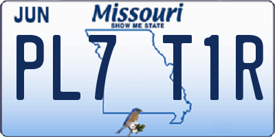 MO license plate PL7T1R