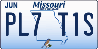 MO license plate PL7T1S