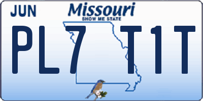 MO license plate PL7T1T