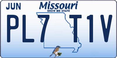 MO license plate PL7T1V