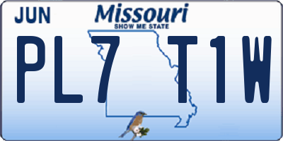 MO license plate PL7T1W