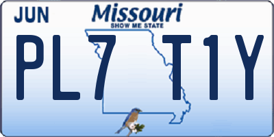 MO license plate PL7T1Y