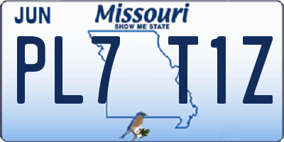 MO license plate PL7T1Z