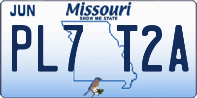 MO license plate PL7T2A
