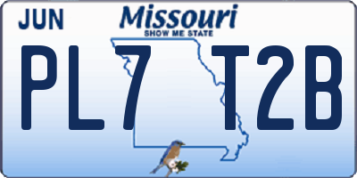 MO license plate PL7T2B