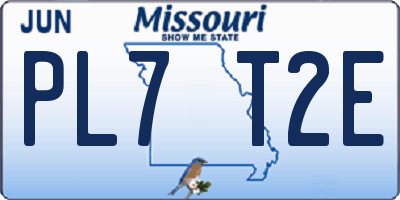 MO license plate PL7T2E