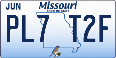 MO license plate PL7T2F