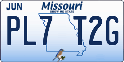 MO license plate PL7T2G