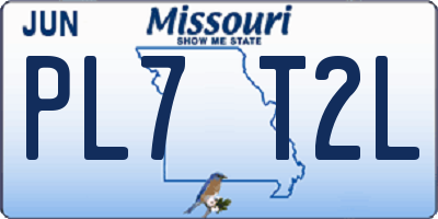 MO license plate PL7T2L