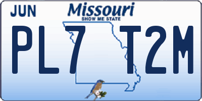 MO license plate PL7T2M