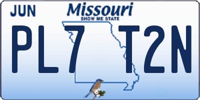 MO license plate PL7T2N