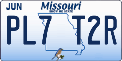 MO license plate PL7T2R