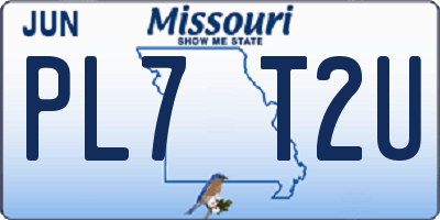 MO license plate PL7T2U