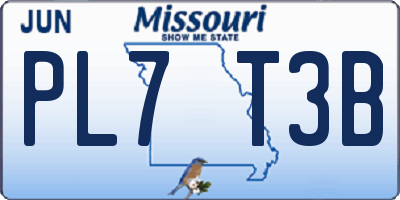 MO license plate PL7T3B