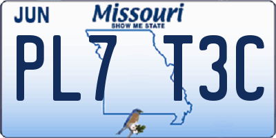 MO license plate PL7T3C