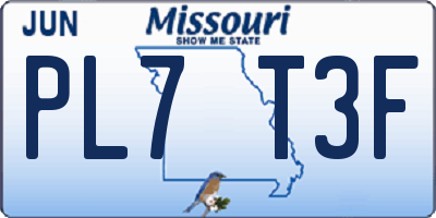 MO license plate PL7T3F