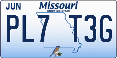 MO license plate PL7T3G