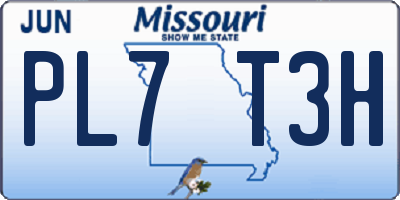 MO license plate PL7T3H