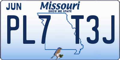 MO license plate PL7T3J