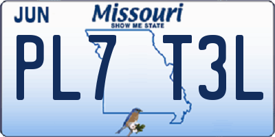 MO license plate PL7T3L