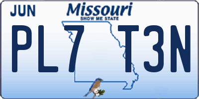 MO license plate PL7T3N