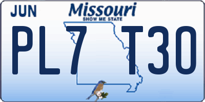 MO license plate PL7T3O