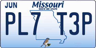 MO license plate PL7T3P