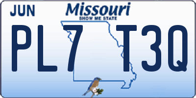 MO license plate PL7T3Q