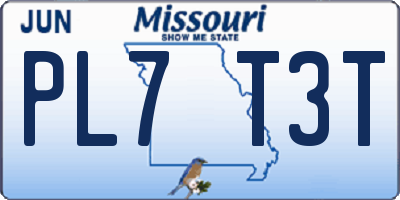 MO license plate PL7T3T