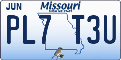 MO license plate PL7T3U