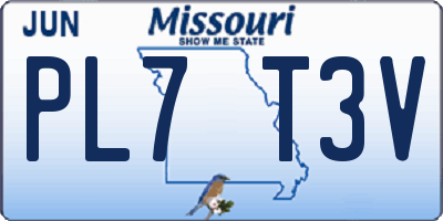MO license plate PL7T3V