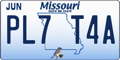 MO license plate PL7T4A