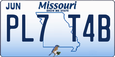 MO license plate PL7T4B