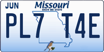 MO license plate PL7T4E