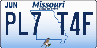 MO license plate PL7T4F